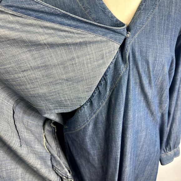 Pendleton Denim Chambray Wrap Dress Pockets Long Sleeve Classic Preppy Size 1X - Picture 8 of 10